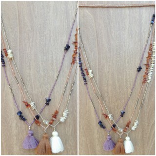 stone beads colorful design necklace tassels women fashion wholesale price